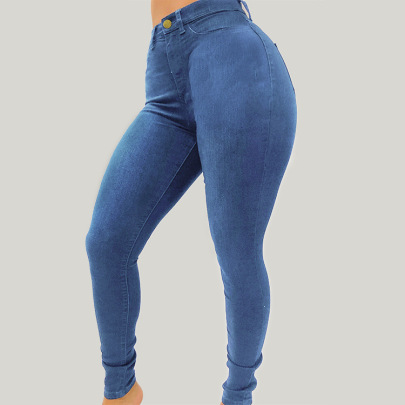 High Elastic High Waist Slim-Fit Jeans NSWL115998