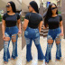 Big Ripped Flared Jeans NSWL116003