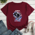 Spaceman Print Short-Sleeved Loose T-Shirt NSYAY116151