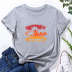 Coconut Tree Print Loose Short-Sleeved T-Shirt NSYAY116150
