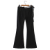 Solid Color Waistband Flared Trousers NSXFL116061