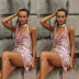 Print Lanyard Backless Lace-Up Dress NSOYL116097