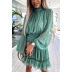 Solid Color Loose Chiffon Long-Sleeved Dress NSOYL116103