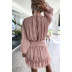 Solid Color Loose Chiffon Long-Sleeved Dress NSOYL116103