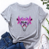 Triangular Coconut Tree Print Loose Short Sleeve T-Shirt NSYAY116386