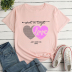 Heart Letter Print Short-Sleeved Loose T-Shirt NSYAY116306