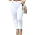 Plus Size High Waist Slim-Fit Straps Jeans NSWL116174