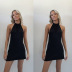 Backless Hanging Neck Sleeveless Solid Color Dress NSOYL116230