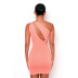 Sloping Shoulder Tight Hollow Sleeveless Solid Color Dress NSOYL116231