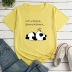Letter Panda Character Print Short Sleeve Loose T-Shirt NSYAY116373