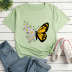 Flower Butterfly Print Loose Short Sleeve T-Shirt NSYAY116366