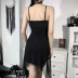 Backless Suspender Slim Solid Color Mesh Dress NSGYB116252