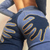 Jeans ajustados rectos de cintura alta con parches en contraste de color NSGYB116254