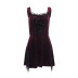 Gothic Style Sling Lace-Up Sitiching Mesh Velvet Dress NSGYB116264