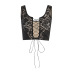 Gothic Style Lace-Up Slim Stitching Suspender See-Through Vest NSGYB116271