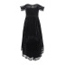 Gothic Style Wrap Chest Lace See-Through Mesh Dress NSGYB116282