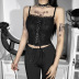 Gothic Style Taping Suspender Solid Color Lace Vest NSGYB116444