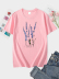 lavender print short-sleeved T-shirt NSSYD117247