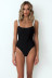 Sling Backless Slim Solid Color One-Piece Swimsuit NSCSM116653