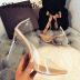 Pointed Head Crystal Transparent High Heel Shoes NSZLX116664