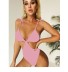Backless Sling Lace-Up Solid Color One-Piece Swimsuit NSCSM116618