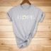 Letter Hope Daisy Print Short Sleeve T-Shirt NSYAY117235