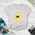 Sunflower Butterfly Print Short Sleeve T-Shirt NSYAY117217