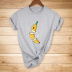 Funny Cut Banana Print Short Sleeve T-Shirt NSYAY116796