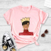 Black Girl With Crown Print Short Sleeve T-Shirt NSYAY117213