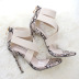 solid color/snake pattern transparent word with high heel sandals NSZLX116705