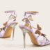 Bow Crystal Decor High Heel Sandals NSZLX116709
