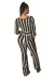 Striped Printed Wide-Leg Long Sleeve Jumpsuit NSMRF116733