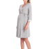 Stitching Three-Quarter Sleeve Solid Color Maternity Dress And Robe Set NSHYF116741
