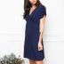 Deep V Neck Short Sleeve Breastfeeding Maternity Dress NSHYF116744