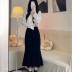 Solid Color Woolen Fishtail Skirt NSAFS116763