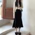 Solid Color Woolen Fishtail Skirt NSAFS116763