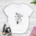 Skeleton Man Riding Motorcycle Print Short Sleeve T-Shirt NSYAY117207