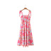 Lace-Up Sling Backless Floral Dress NSXFL115209