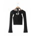 Solid Color Halterneck Vest & Off-Shoulder Blouse Set NSXFL115215