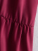 Pleated Solid Color V Neck Lace-Up Backless Lotus Leaf Slim Dress NSXFL115223