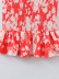 Elastic Short Sleeve Square Neck Flower Print Dress NSXFL115241