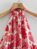 Print Hanging Neckk Lace-Up Backless Sleeveless Dress NSXFL115243