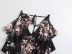 V Neck Lace-Up Backless Suspender Flower Print Dress NSXFL115254