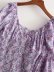Print V Neck Elasticated Mid-Length Sleeve Dress NSXFL115255