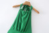 Halterneck Lace-Up Backless Solid Color Dress NSXFL115263