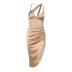 Solid Color Hollowed-Out Slit Suspender Dress NSFLY116844