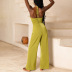 Hanging Neck Backless Lace-Up Wide-Leg Solid Color Jumpsuit NSHT116915
