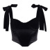 Solid Color Velvet With Herringbone Underwire And Chest Pads Strappy Camisole NSHT116931