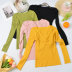 solid color V-neck slim fit long-sleeved knitted top NSYAY117141