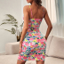 sling hollow backless slim floral dress NSYID117140